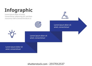 3-Step Timeline Infographic, Visualize Business Journey with Presentation Graph and Vector Illustration for Strategic Concepts