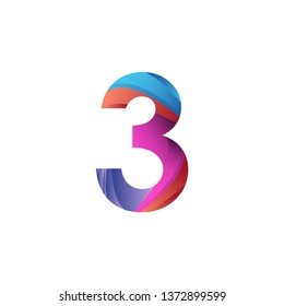 3th anniversary and number modern design 