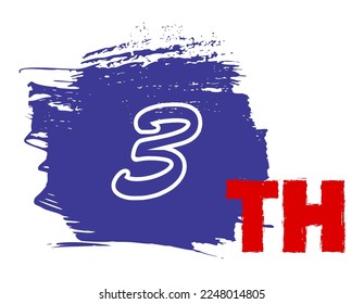  3th Ordinal Numbers counting vector art 