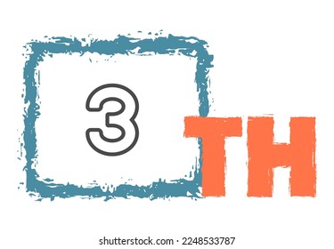 3th Ordinal Numbers counting vector art 