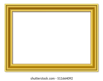 3to2 ratio golden vector retro vintage gold picture frame isolated on white background