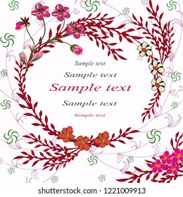 3Wedding card or invitation with abstract floral background.