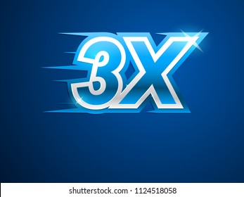 3x blue logo