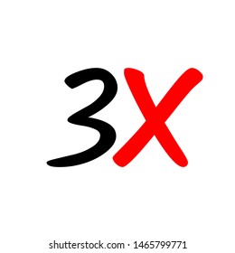 3x sign icon. faster symbol