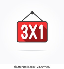 3x1 Long Shadow Label