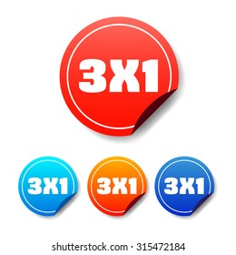 3x1 Round Stickers