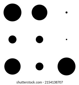 3x3 circles dots variation design. Dotted, speckles, freckles 