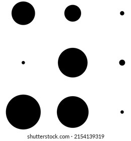 3x3 circles dots variation design. Dotted, speckles, freckles 