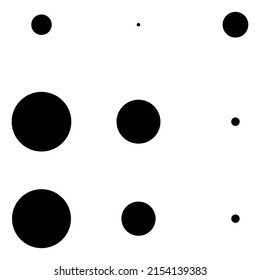 3x3 circles dots variation design. Dotted, speckles, freckles 