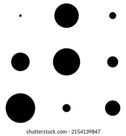 Los círculos 3x3 reproducen el diseño de la variación. Dotado, espinilla, pecas 