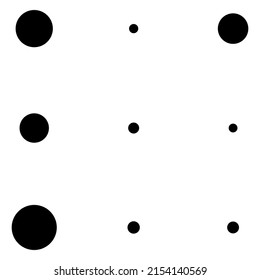 3x3 circles dots variation design. Dotted, speckles, freckles 