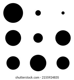 3x3 circles dots variation design. Dotted, speckles, freckles 