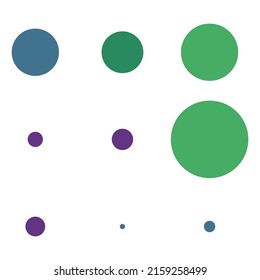 Los círculos 3x3 reproducen el diseño de la variación. Dotado, espinilla, pecas 