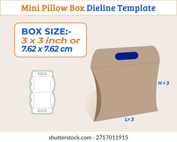 Mini caja de almohada de 3x3 pulgadas