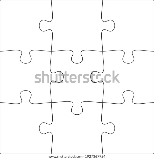 3x3 Jigsaw Puzzle Blank Template Background Stock Vector (Royalty Free ...