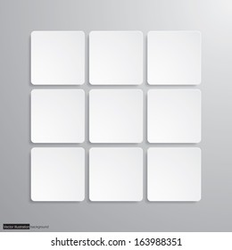 3x3 simple white clean empty banner floating over the background. vector. 