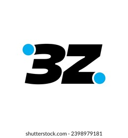 Monograma de letras iniciales de marca 3Z.