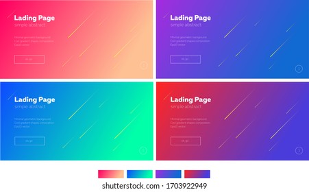 4 in 1 landing page. Minimal abstract shine gradient. top 2020