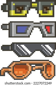 4 Gafas 3D de arte en píxeles con color personalizable