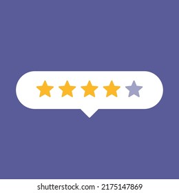 4 of 5 star rating icon vector illustration. Badge for website or app