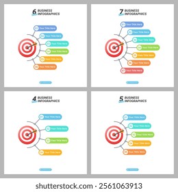 4 up to 7 Options Goal Infographic for Business Presentation, Poster, Banner and Booklet.