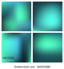 4 abstract blue smooth blurred vector backgrounds for design