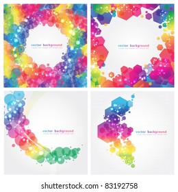 4 Abstract Colorful Background. Vector. Eps 10
