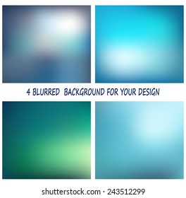 4 abstract colorful smooth blurred vector backgrounds for design