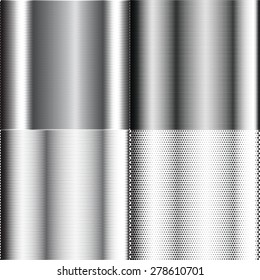 4 abstract grayscale halftone background set.