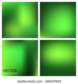 4 abstract green smooth blurred vector backgrounds for design