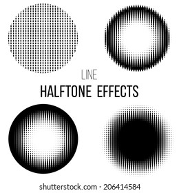 4 abstract  line halftone circles