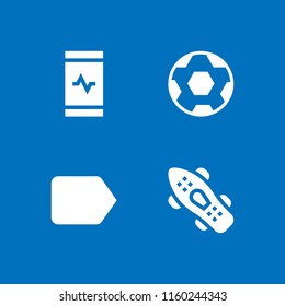 4 activity icons in vector set. skate, tag, sports and competition and soccer illustration for web and graphic design