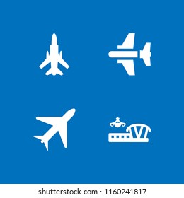 4 aeroplane icons in vector set. aircraft, plane and airplane illustration for web and graphic design