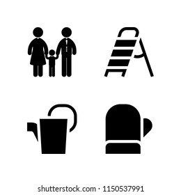 4 age icons in vector set. farming and gardening and family group illustration for web and graphic design