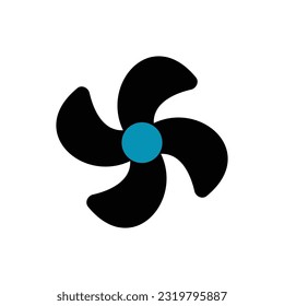 4 air cooler fan blade spinning icon vector illustration eps
