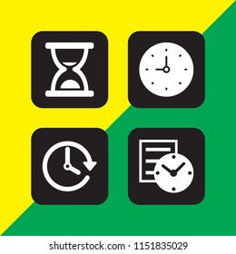 4 alert icons in vector set. clock illustration for web and graphic design