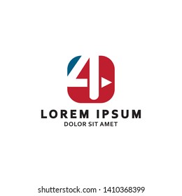 4 alphabet logo with modern shape