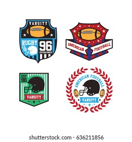4 American Football Logo Emblem