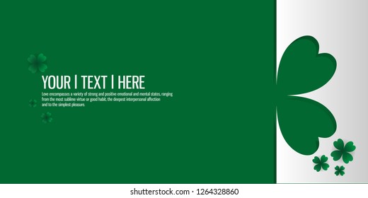 4 angle green leaves vector background banner paper card