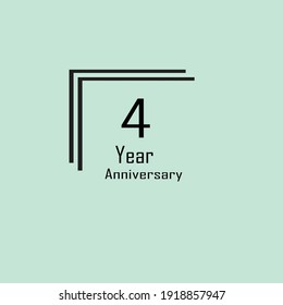 Celebración del 4° aniversario. Ilustración festiva vectorial.