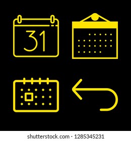 4 annual icons with calendar and return in this set