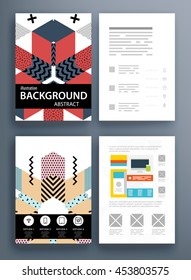 4 Plantilla de folleto del informe anual, Presentación de la portada del prospecto, Diseño de fondo plano abstracto del volante, vector de diseño A4.
