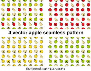 4 apple color seamless pattern