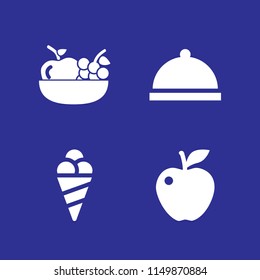 4 apple icons in vector set. food and fruit illustration for web and graphic design