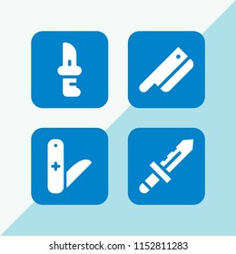 4 appliance icons in vector set. knives and knife illustration for web and graphic design