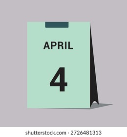 4 april calendar date icon minimal desk calendar vector illustration