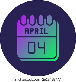 4 April Glyph Circle Gradient Icon