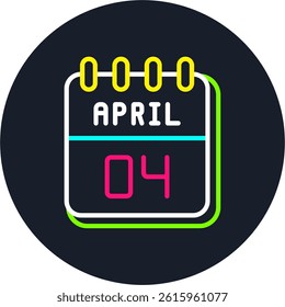 4 April Line Multi Colour Circle