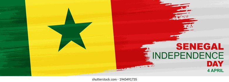 4 april Senegal independence Day. Card, banner, poster, background design. Vector illustration.