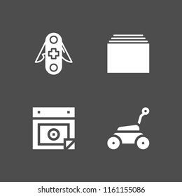 4 architecture icons in vector set. install wizard, furniture and household, switzerland and new illustration for web and graphic design